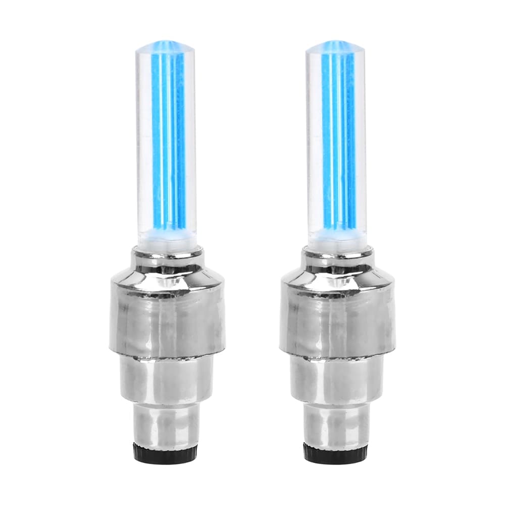 FORAUTO 2PCS Car Wheel LED Light Motocycle Bike Light Tire Valve Cap Decorative Lantern Tire Valve Cap Flash Spoke Neon
